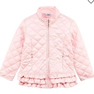 MAYORAL Light Quilted Ruffle Jacket Pink